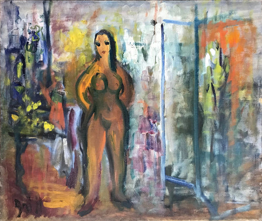 Nude Abstract Oil Painting on Canvas  — Andre Grill, 1960